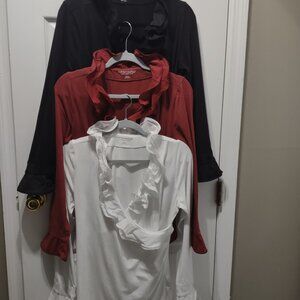 Soft Surroundings ruffle surplice tops - side ruching - bundle of 3 - EUC size M